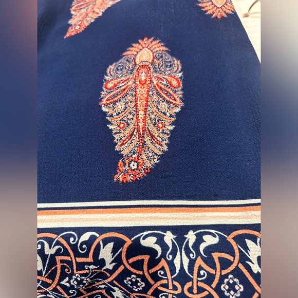 Crystal Sky Blue Flo Printed Women's Knee Length, Sleeveless Dress Sized Medium - Picture 3 of 3